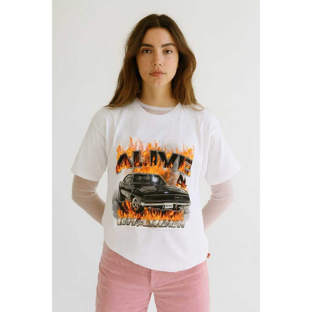 Tshirt Vintage Wanita Pria / Baju Nascar / Kaos Unisex Lengan pendek Alive angel / Kaos Pria Distro 