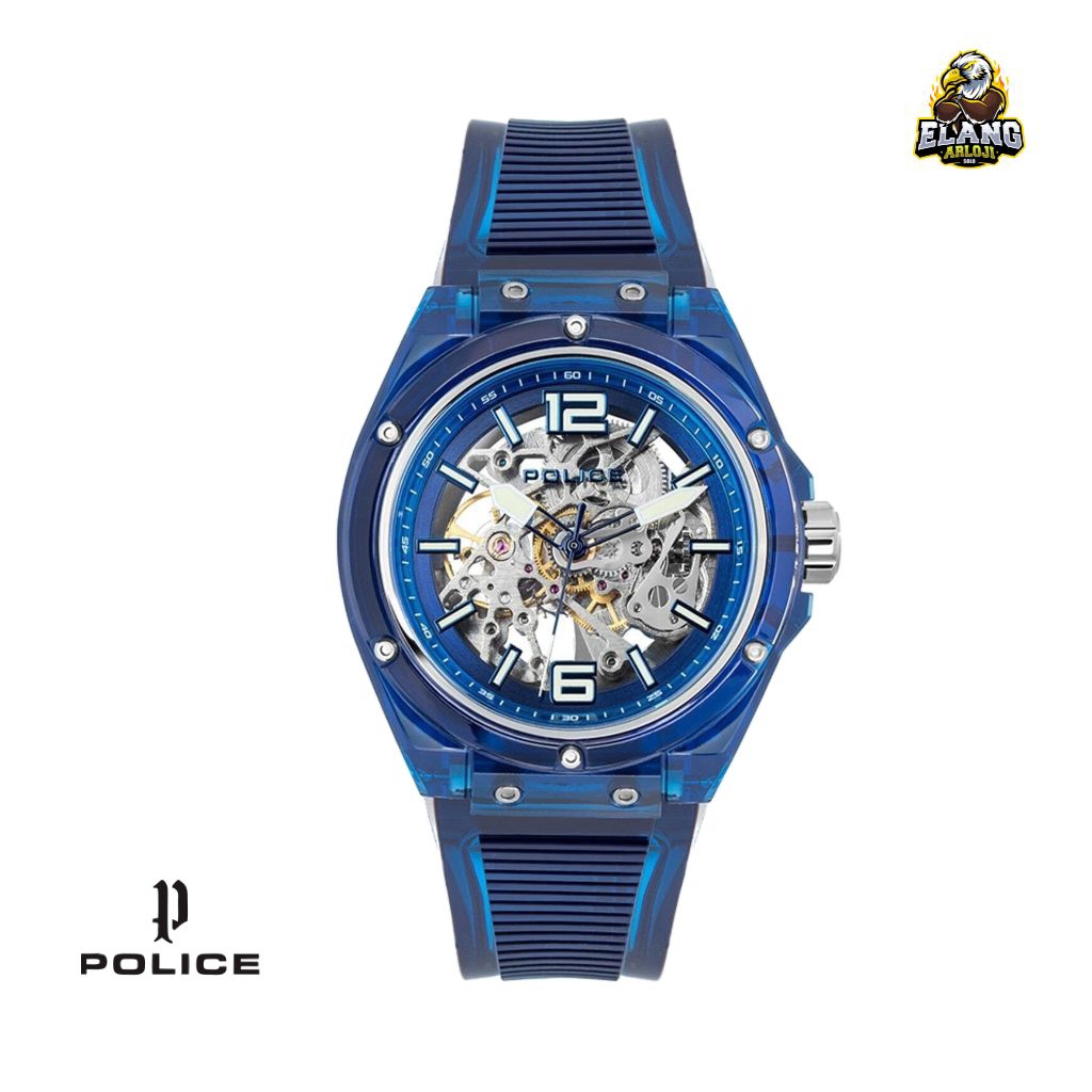 JAM TANGAN PRIA POLICE PL.15924JPBL/48P AUTOMATIC BLUE ORIGINAL
