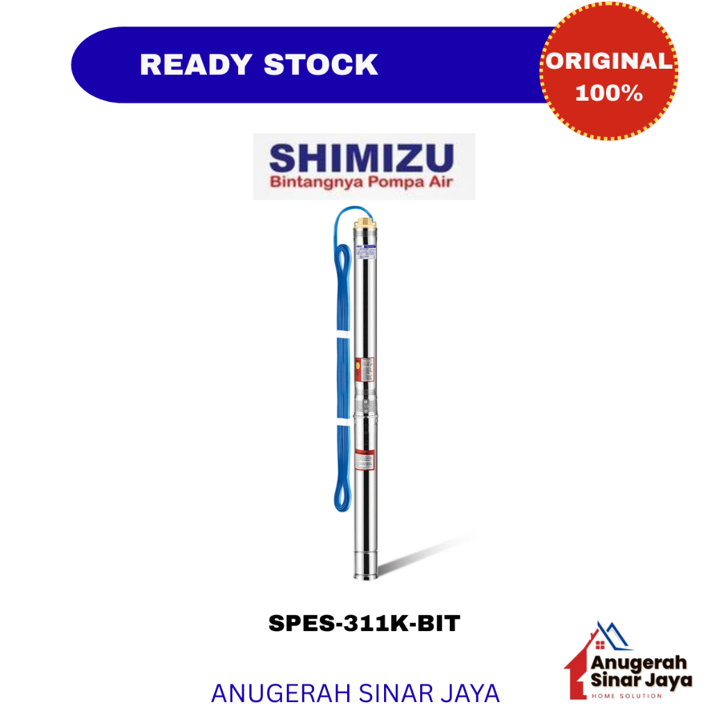 Submersible Pump SHIMIZU 0,5HP 3" SPES-311K BIT + Kabel / Pompa Satelit