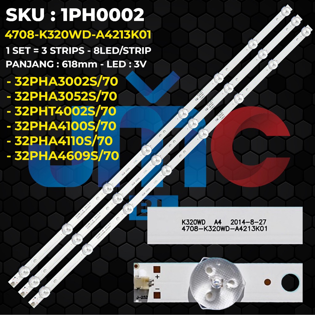 Backlight TV PHILIPS 32 Inch 32PHT4002S/70 32PHA4100S/70 32PHA3002S/70 32PHA3052S/70 32PHA4110S/70 3