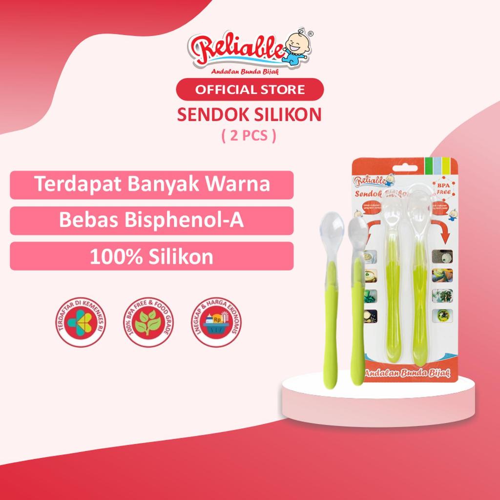 Reliable 5507 Sendok Bayi MPASI Silikon - isi 2/Sendok Makan bayi Reliable 5507