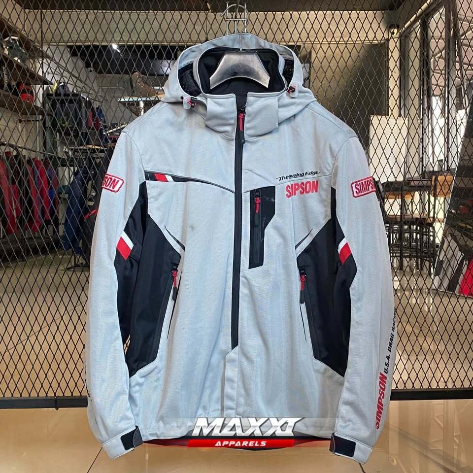 Jaket motor simpson | SJ-8114 Grey | Jaket Parka | Jaket touring Pria