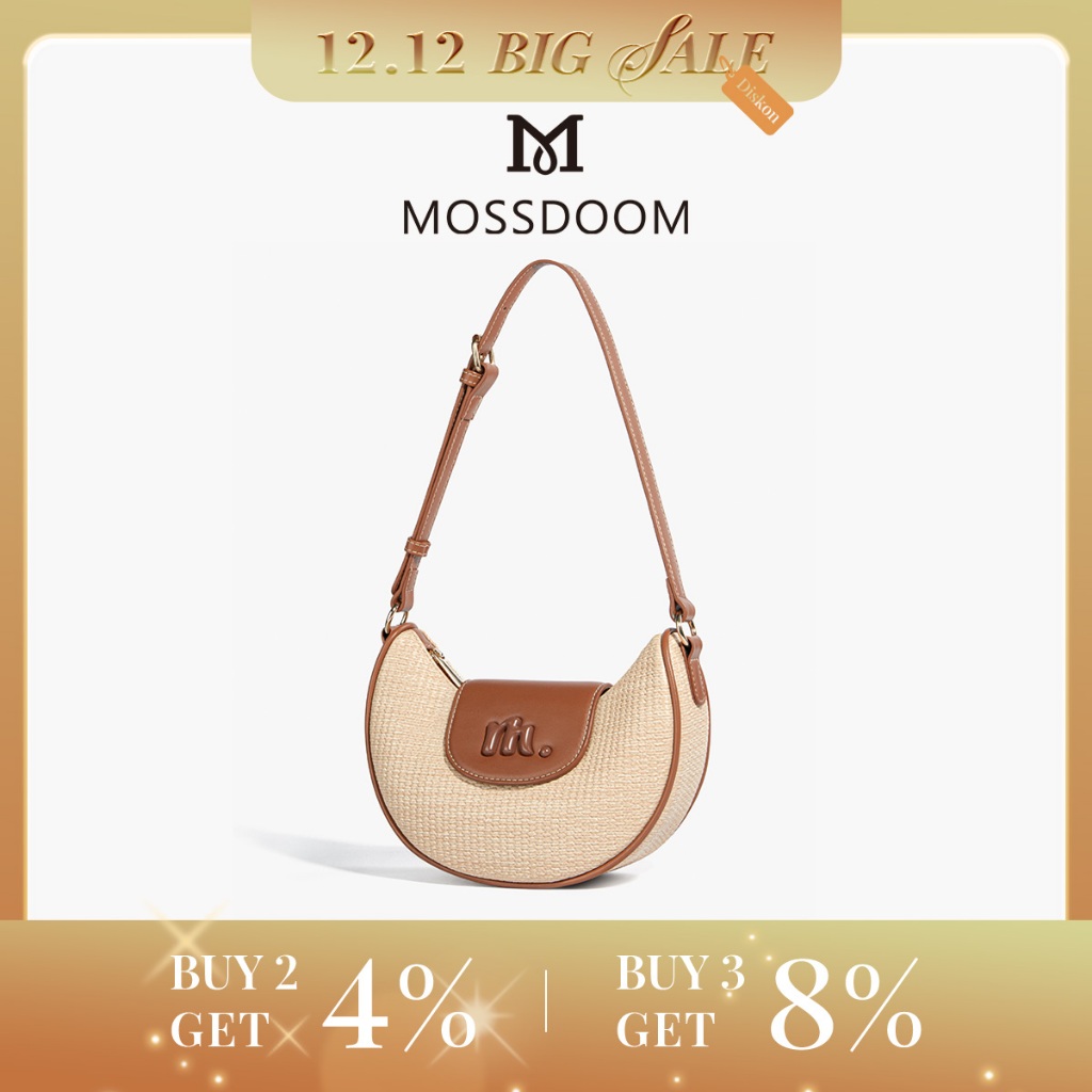 MOSSDOOM Shoulder Bag Charlene Bag Tas Anyaman Tas Bahu Women Bag