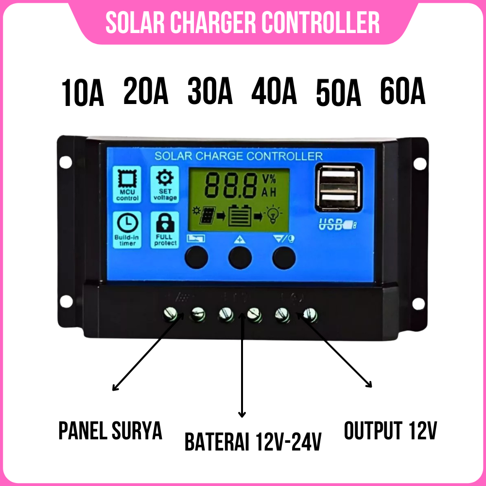 Controller Solar Charger Controller Solar Panel 10A 20A 30A 40A 50A 60A