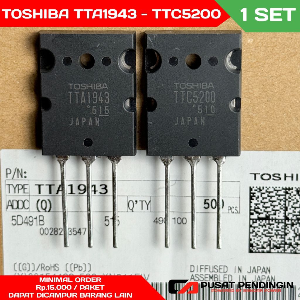 Transistor Toshiba TTC 5200 / TTA 1943 Original (1pasang)