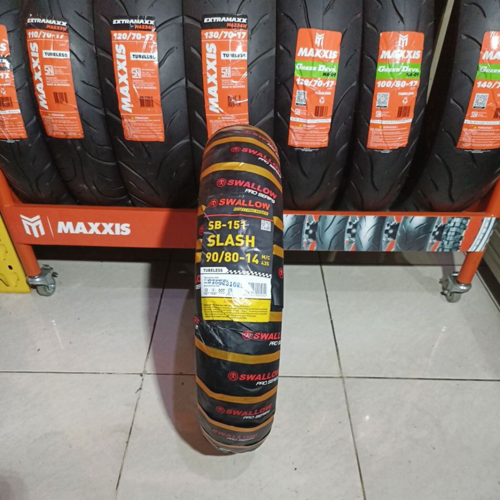 Ban Luar SWALLOW SB-151 SLASH 90/80 Ring 14 Tubeless SOFT COMPOUND