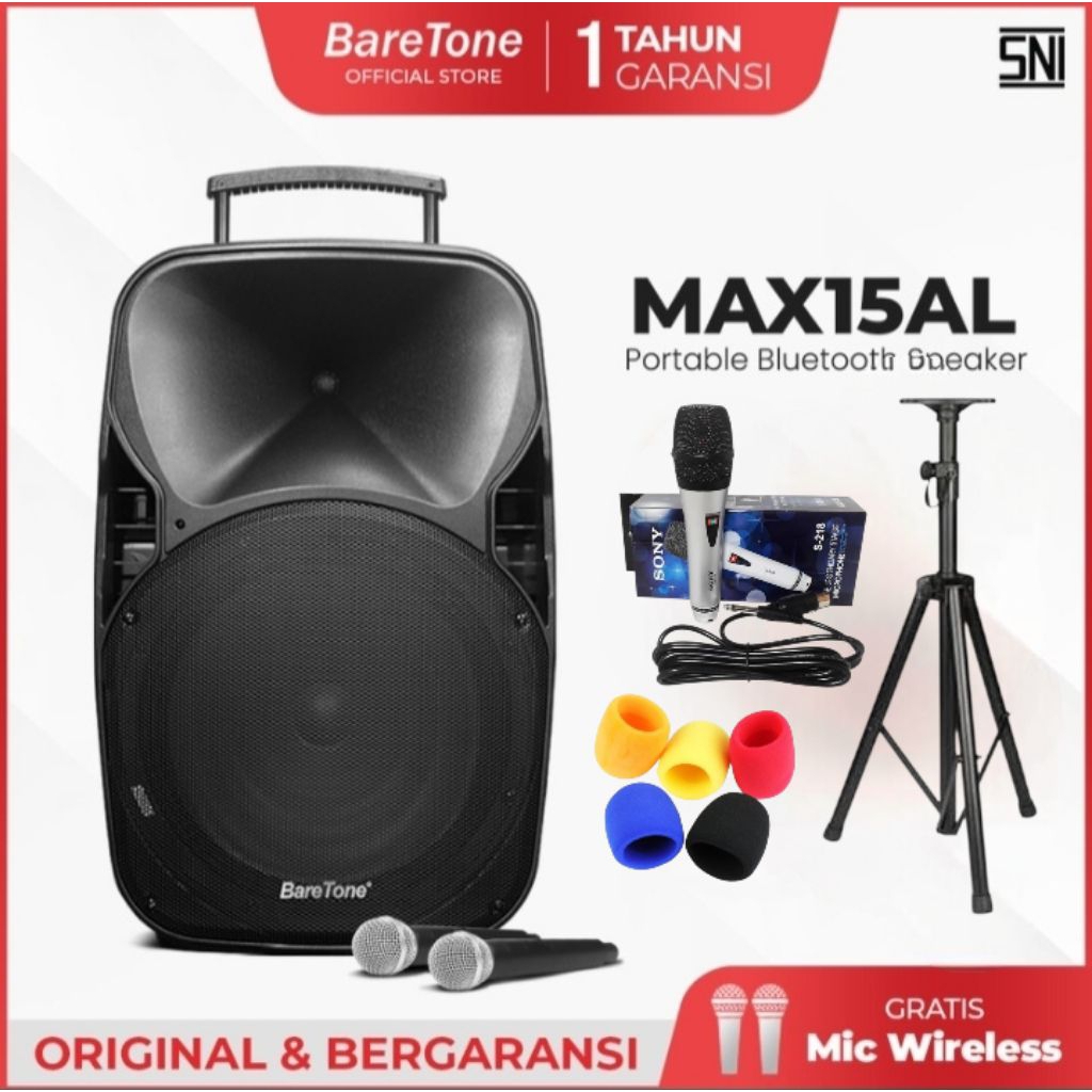 sepeker portabel baretone 15 inch 15al terbaru