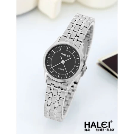 Jam Tangan Halei 567L Original Wanita Analog Jarum Rantai Stainless Steel Cewek 567 Fashion Japan