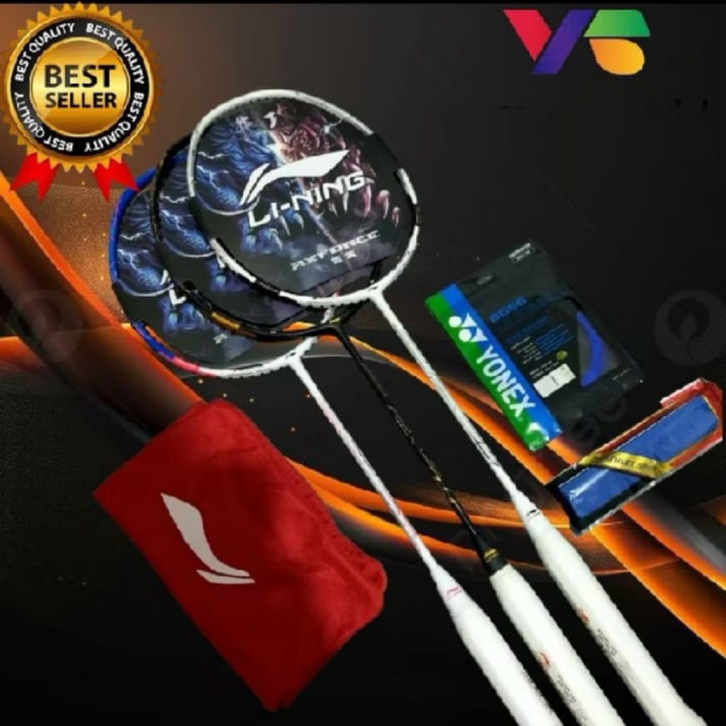 RAKET BADMINTON LINING TECTONIC 7 TENSION 30 LBS KUALITAS TERBAIK SIAP PAKAI BONUS TAS DANGRIFNYA