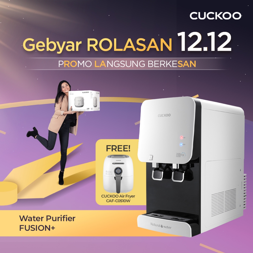 CUCKOO Water Purifier FUSION Plus - Pemurni Air Alkali Ringan Tanpa Pembuangan