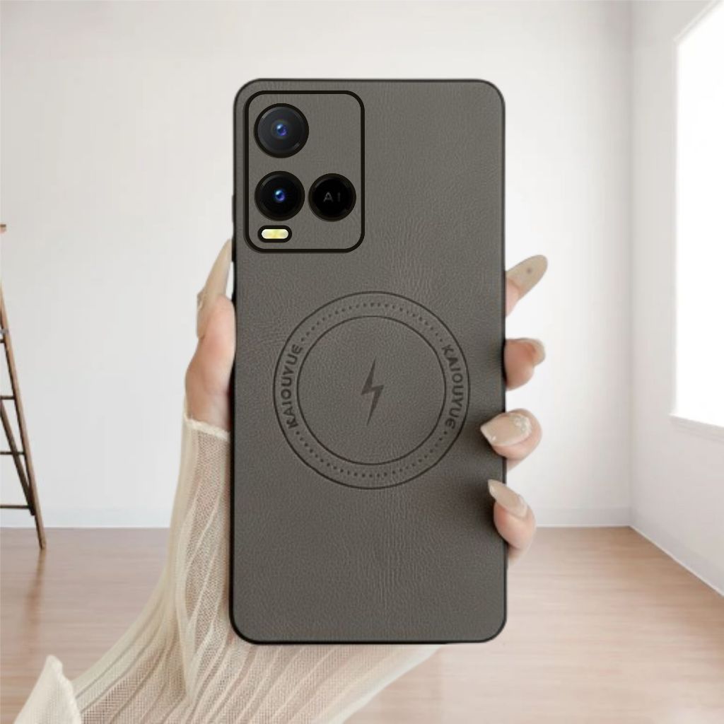 Case Vivo Y21 Y21s Y21e Y21t Y33s Y33t Premium Magsafe Leather Luxury Magnetic