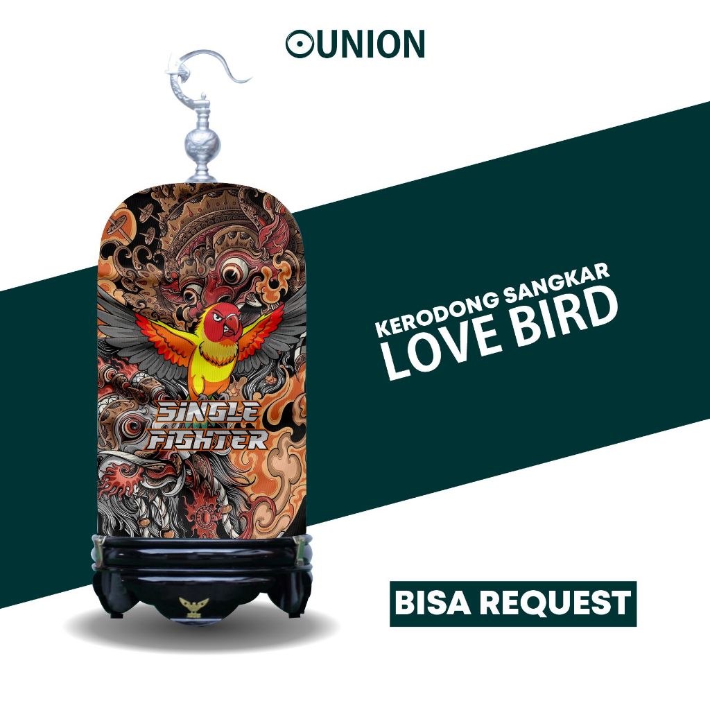 Lovebird Kerodong Custom Full Printing Bahan Jersey Kandang Burung