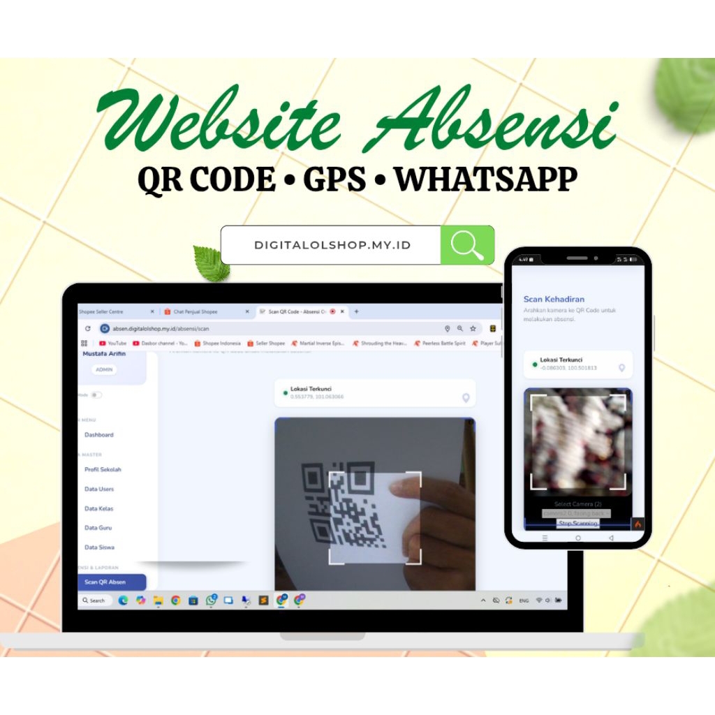 Website Absensi Sekolah QR Code, GPS dan WhatsApp