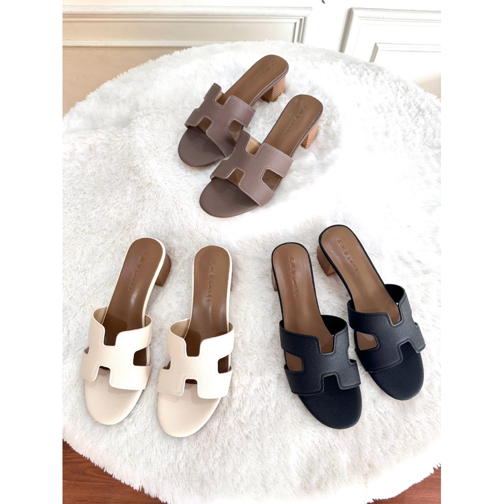 sendal wanita Heels 5 cm bahan taiga 996 import premium