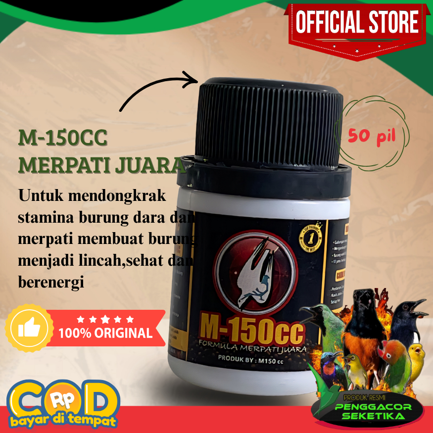 Vitamin Burung Pil M 150CC Burung Dara Merpati Juara 50 pil