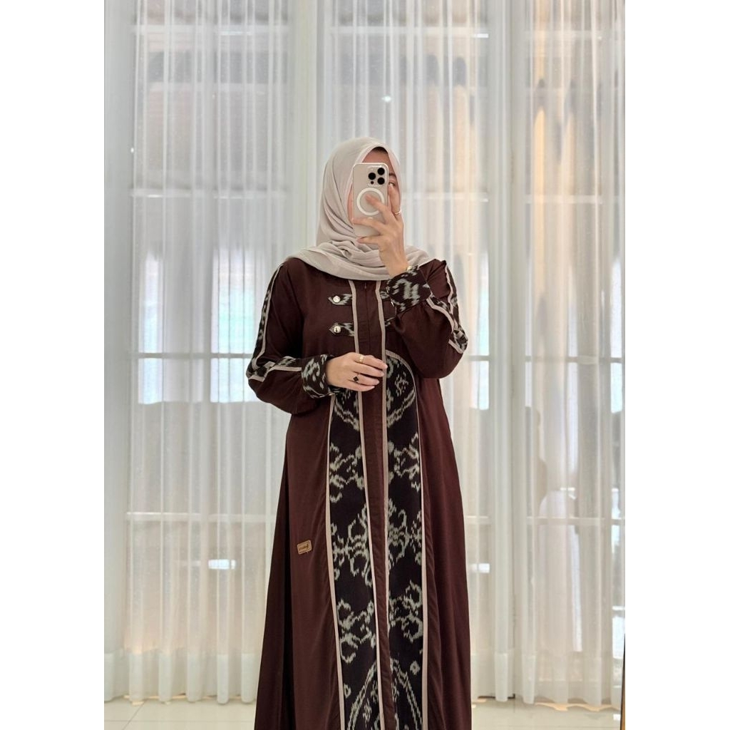 Gamis Nadheefa Rayon Twill UNIQLO Mix Etnik Terbaruu