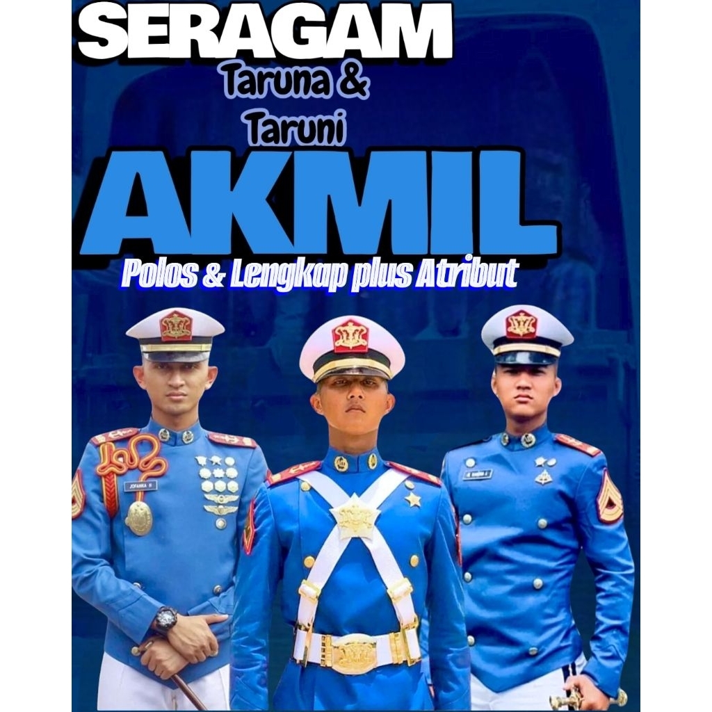 Seragam taruna AKMIL POLOS DAN LENGKAP PLUS ATRIBUT Baju taruna AKMIL Setelan taruna AKMIL sudah ful