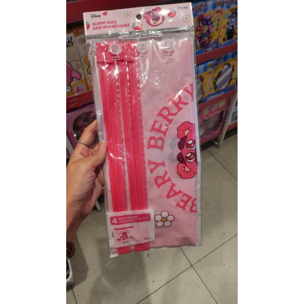 Slider Bag Pouch Tas Serut Beary Berry  isi 4pcs Miniso