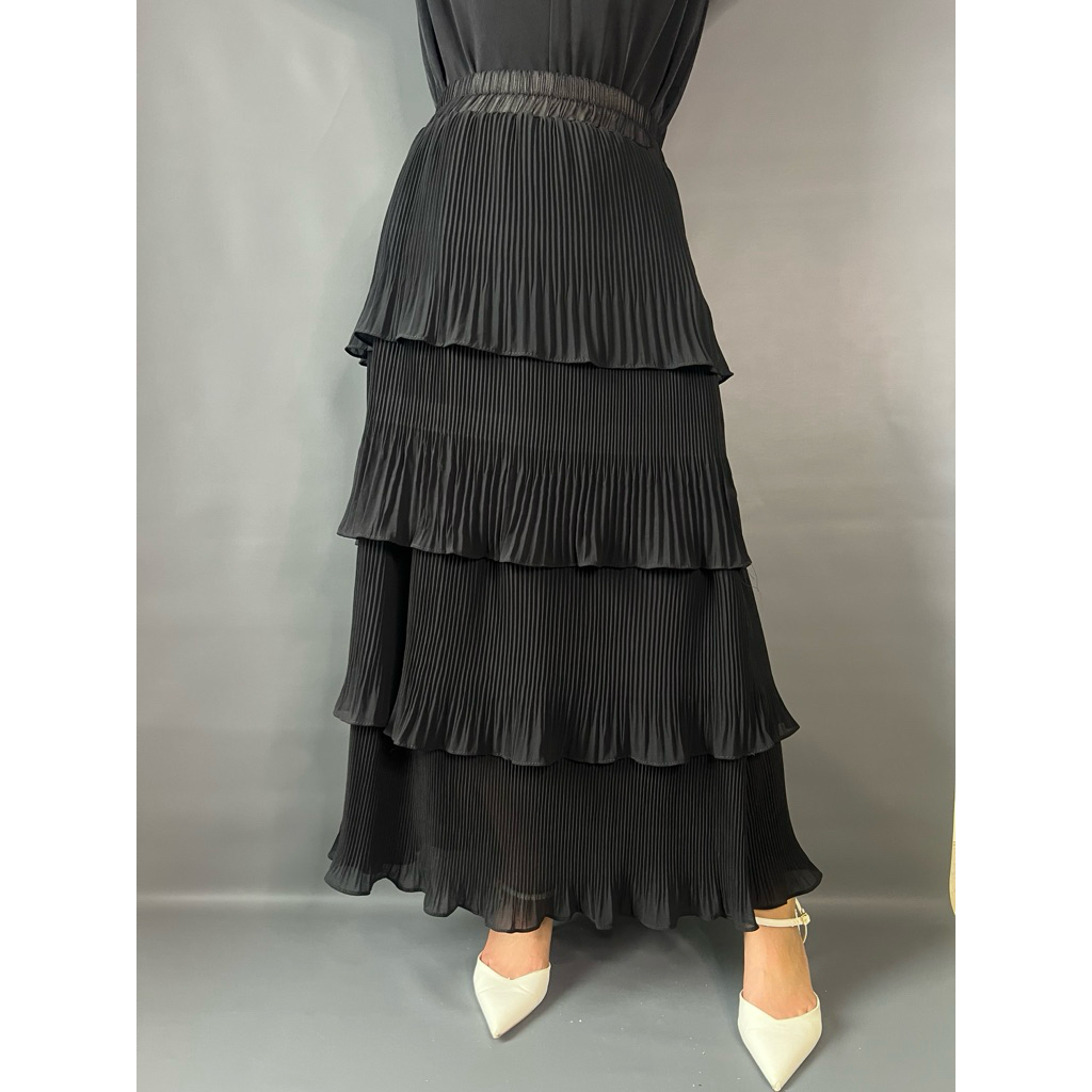 Rok Maxi susun 4 Tingkat Wanita Panjang / Rok Wanita / Rok Pesta / Rok Susun / Rok Panjang