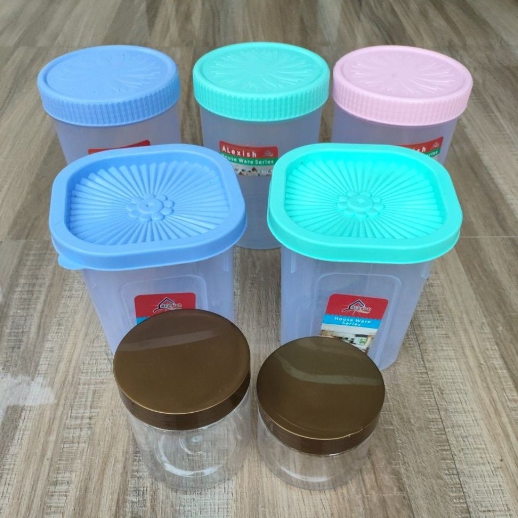 Toples gula kopi 1kg, toples Alexish Miura serbaguna,toples bumbu dapur, toples bulat drat, Toples C