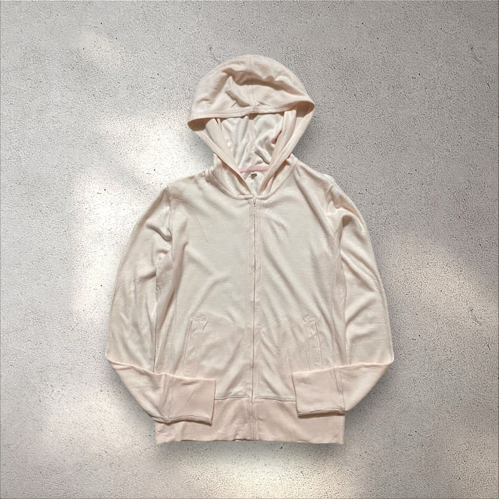 JF 52 - Jacket Fleece Hoodie Uniqlo Soft Pink - Size L