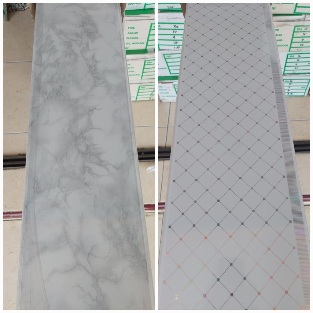 [BUNDLING] PLAFON PVC 1 DUS (15 LEMBAR ), PANJANG 4 METER, LEBAR 20 CM TEBAL 8 MM