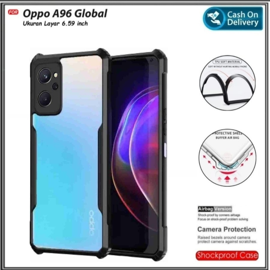 Case Oppo A96 Global Soft Hard Tpu HD Transparan Casing Cover Shockprooft