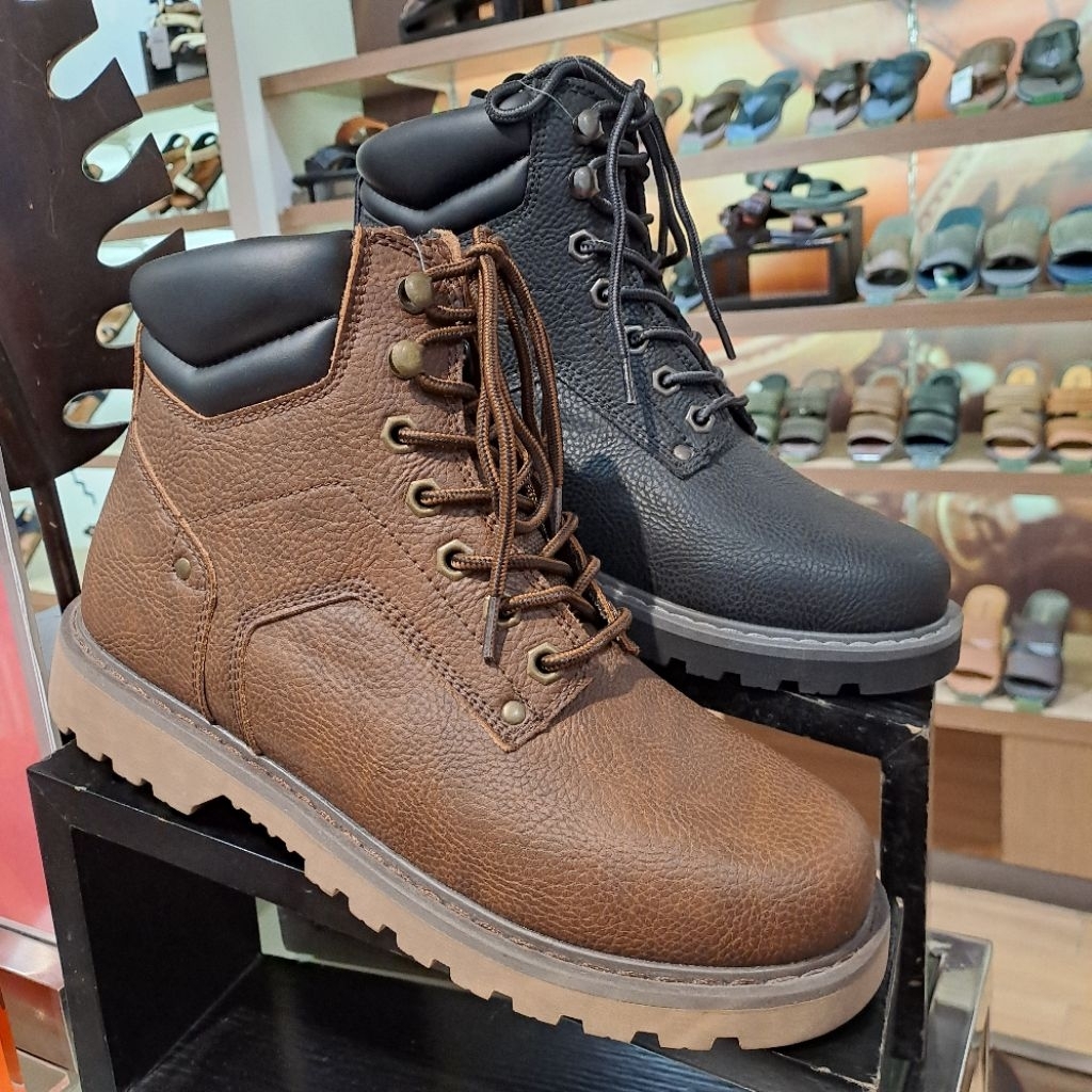 sepatu kulit boots pria watchout by matahari