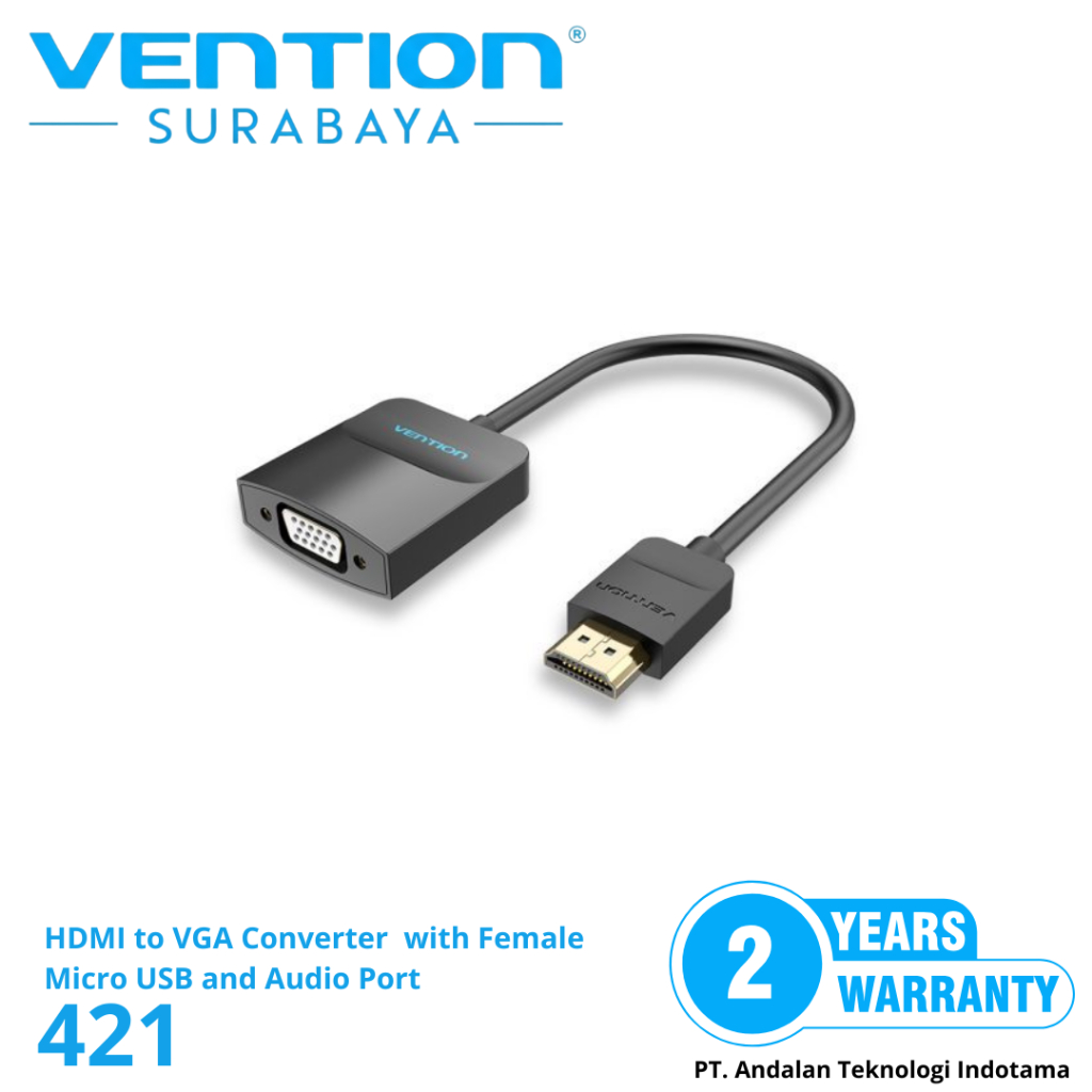 Vention HDMI to VGA Converter  with Female Micro USB and Audio Port - 421