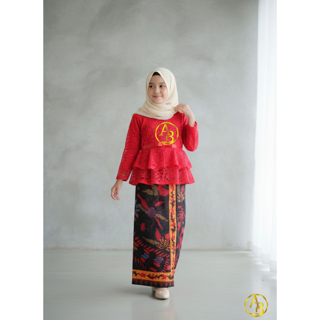 Seragam Marlena Baju Tradisional Wanita Madura/seragam sekolah anak TK sampai Dewasa/Furing