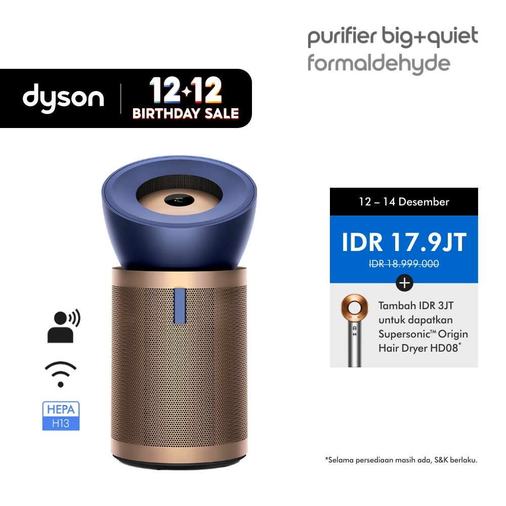 Dyson Purifier Big+Quiet Formaldehyde BP04 (Prussian Blue/Gold) - Penjernih Udara