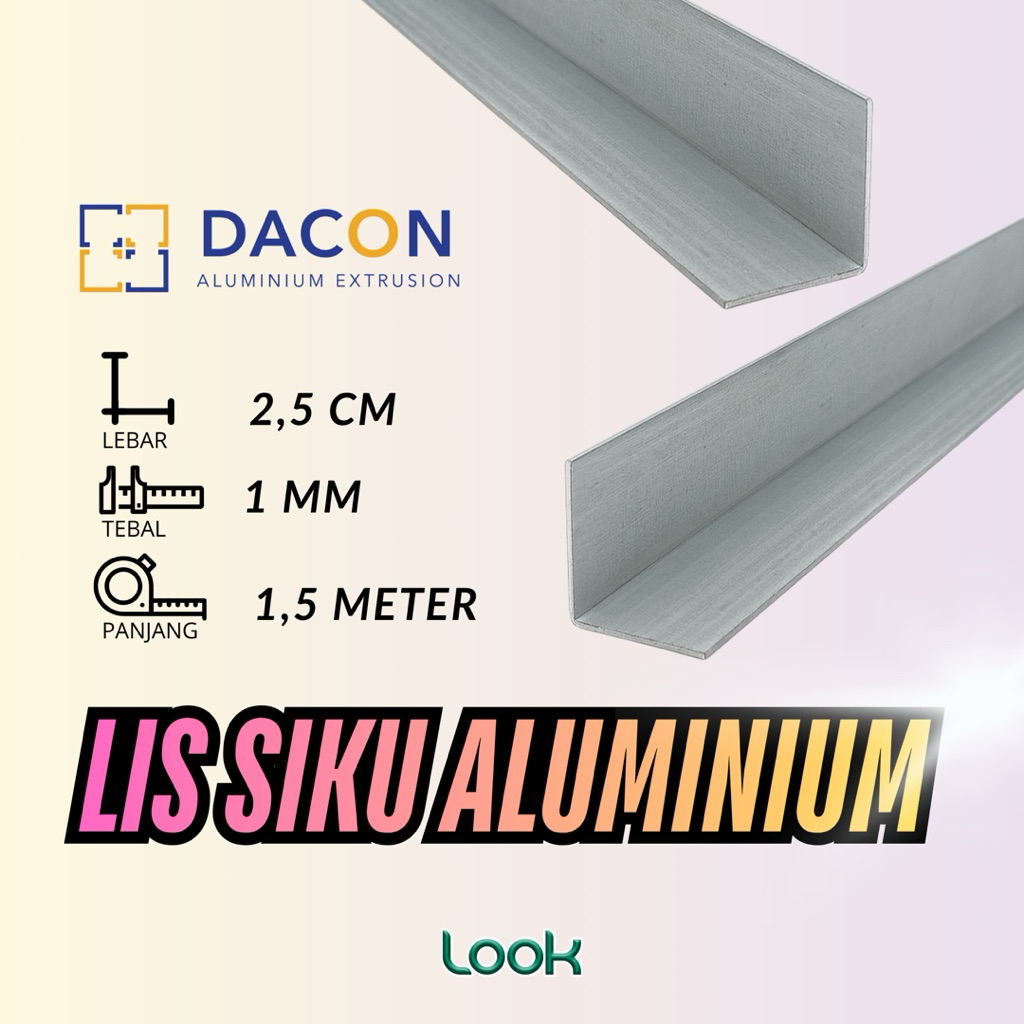[1,5METER] Lis Siku L Alumunium Dacon 2.5 CM X 2.5 CM | Hardcase Lis Alumunium