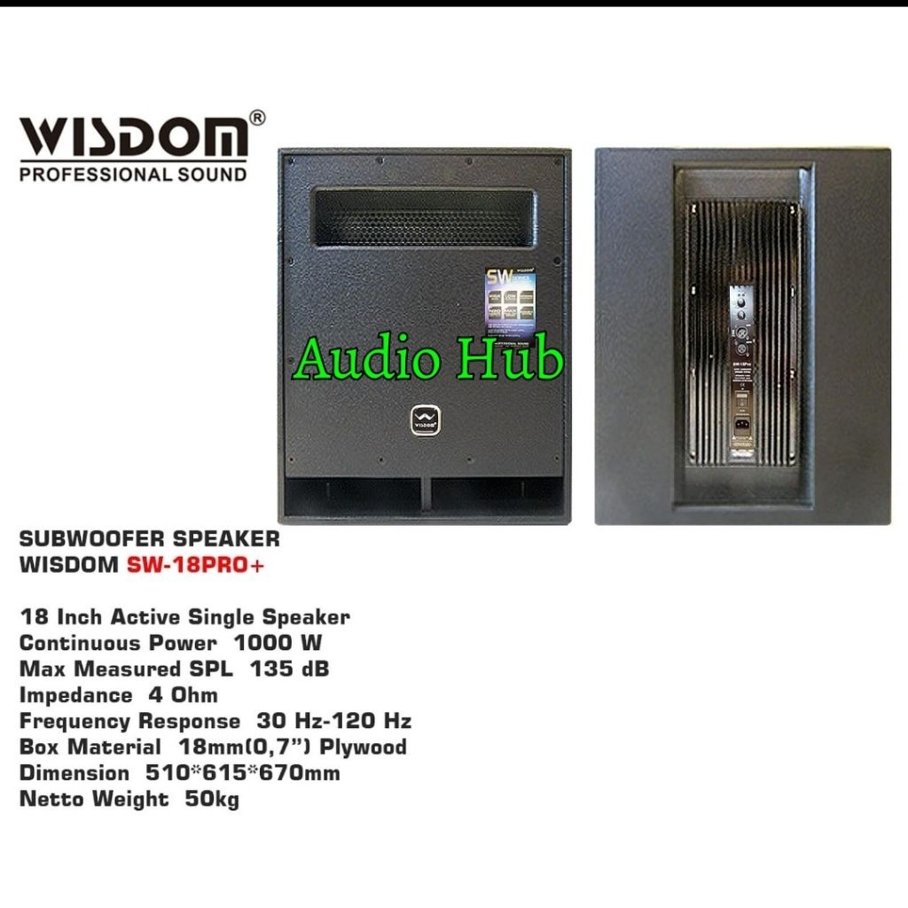 Subwoofer Aktif 18 Inch Wisdom SW-18 PRO+ Original