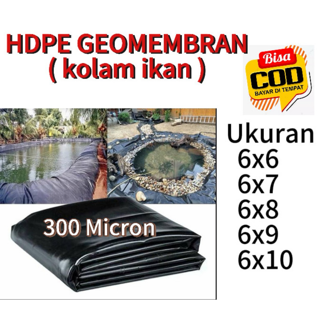 Geomembran HDPE Tebal 300 Micron berbagai ukuran ( kolam ikan & Tambak )