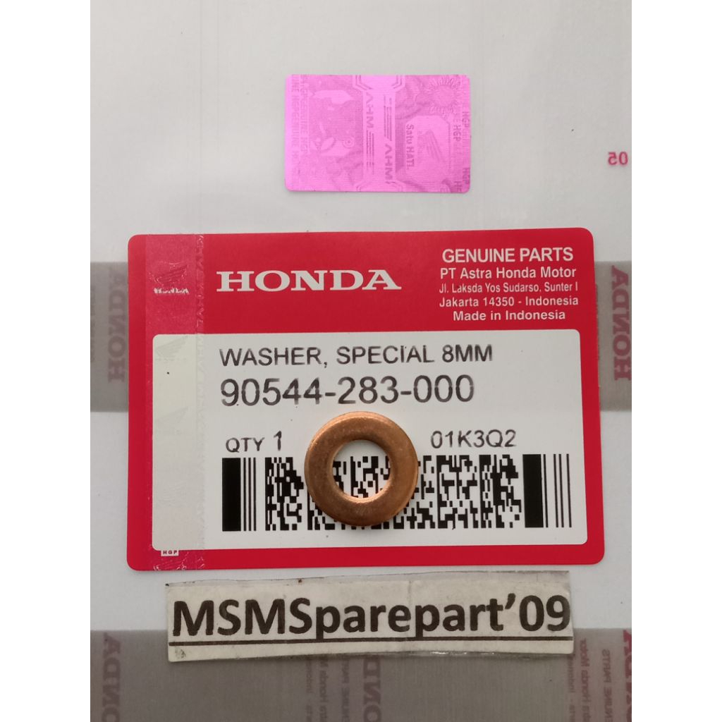RING TEMBAGA BAUT TAP OLI GARDAN 8 MM BEAT VARIO GENIO SCOOPY PCX ADV HONDA TEBAL 90544-283-000