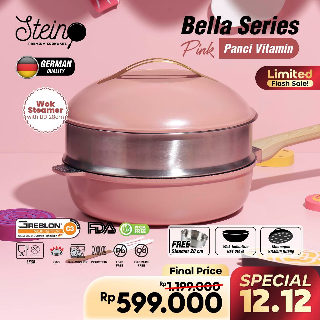 STEIN Bella series | Panci Kukus Granite Coating Greblon German | Anti Lengket