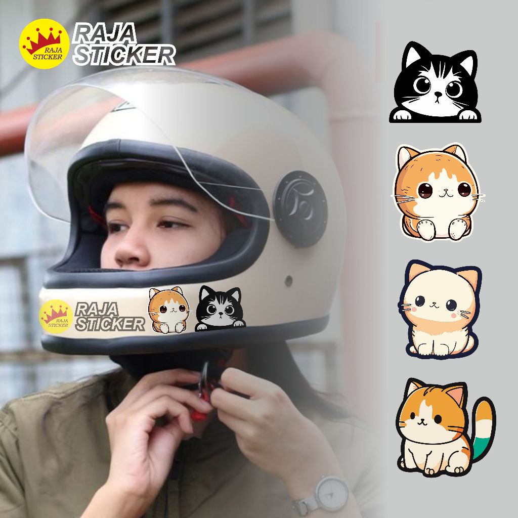 Sticker Kucing Lucu  Stiker Kaca Mobil Motor Laptop Lucu kucing