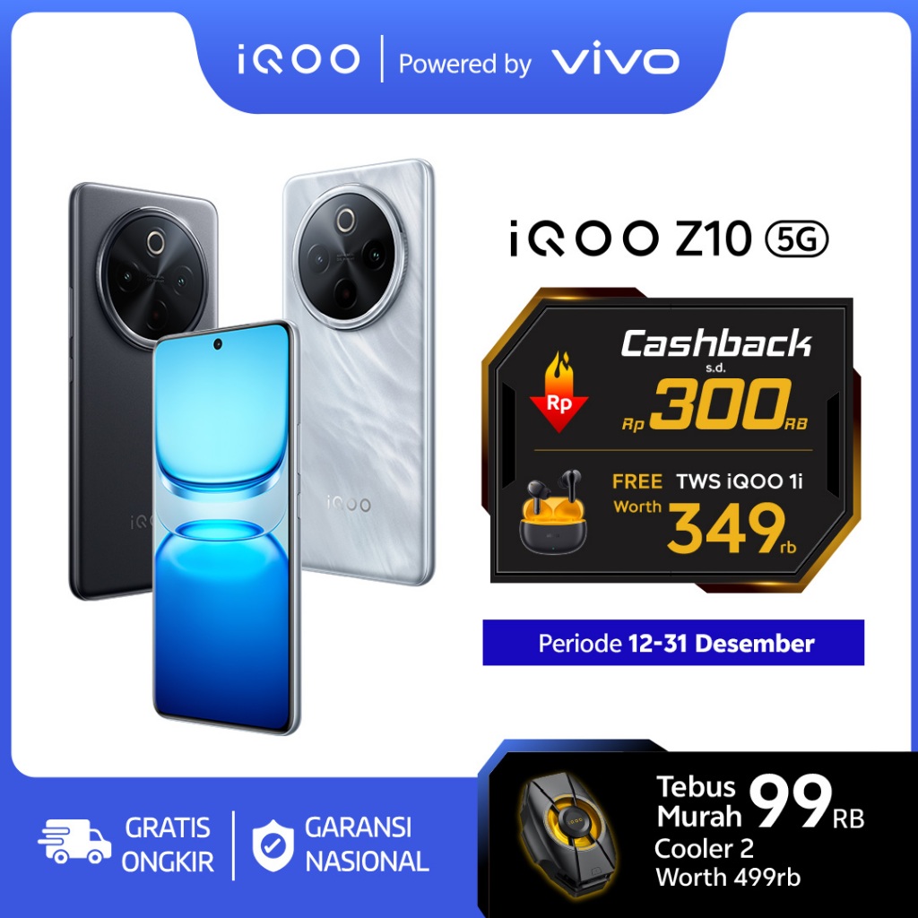 [NEW LAUNCH] vivo iQOO Z10, 7300mAh + 90Watt, Snapdragon 7s Gen 3, AnTuTu 822,705, 120Hz Quad-Curved