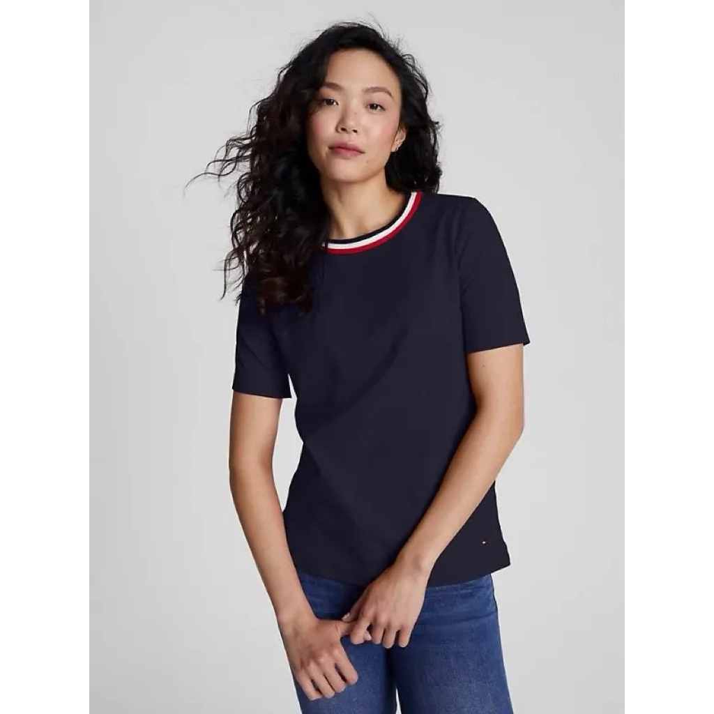 itu Tommy Hilfiger Stripe Collar Crewneck T-Shirt | Tommy Hilfiger