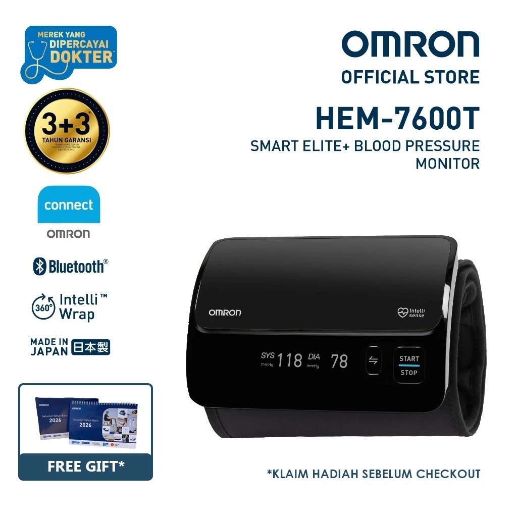 Omron HEM-7600T Blood Pressure Monitor with Intellisense Technology & Intelli Wrap Cuff