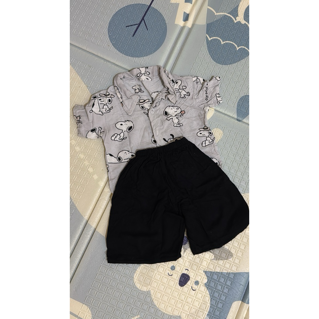 ONESET KEMEJA BABY SNOOPY