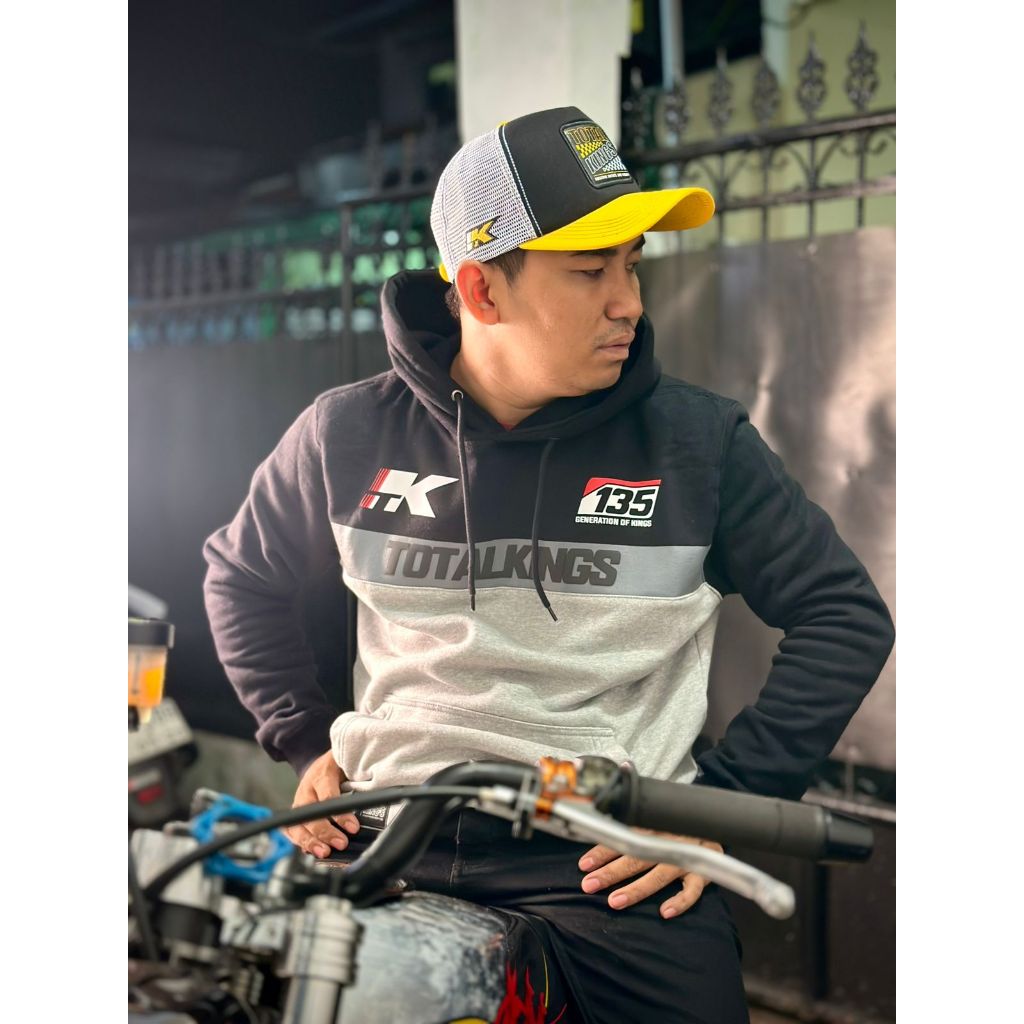 HOODIE TOTAL KINGS BLACK GRAY MISTY COMBINE LIMITED EDITION