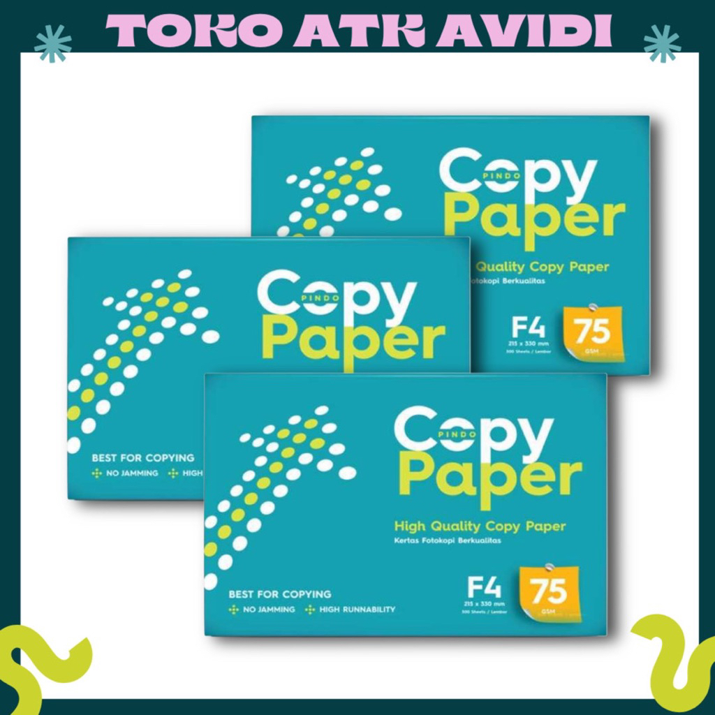Kertas HVS F4 75GSM Copy Paper 500 lembar 1 rim 75 gram papper