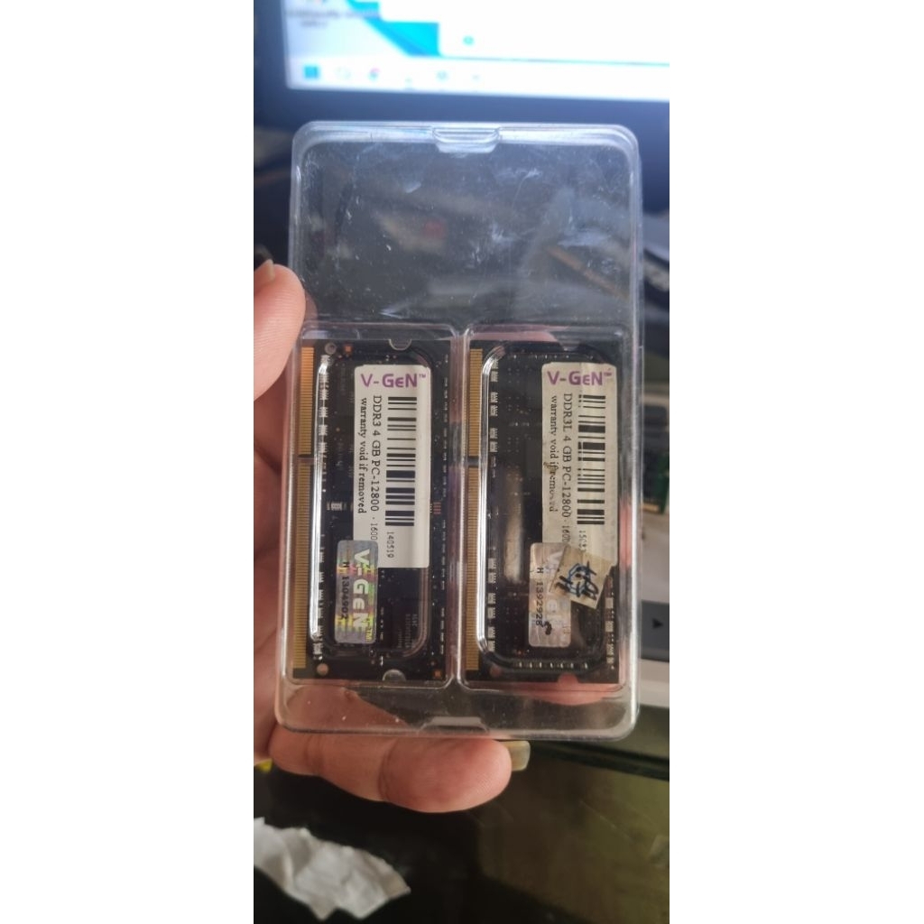 ram vgen 4gb pc12800 ato pc12800L ddr3 sodim second cabutan