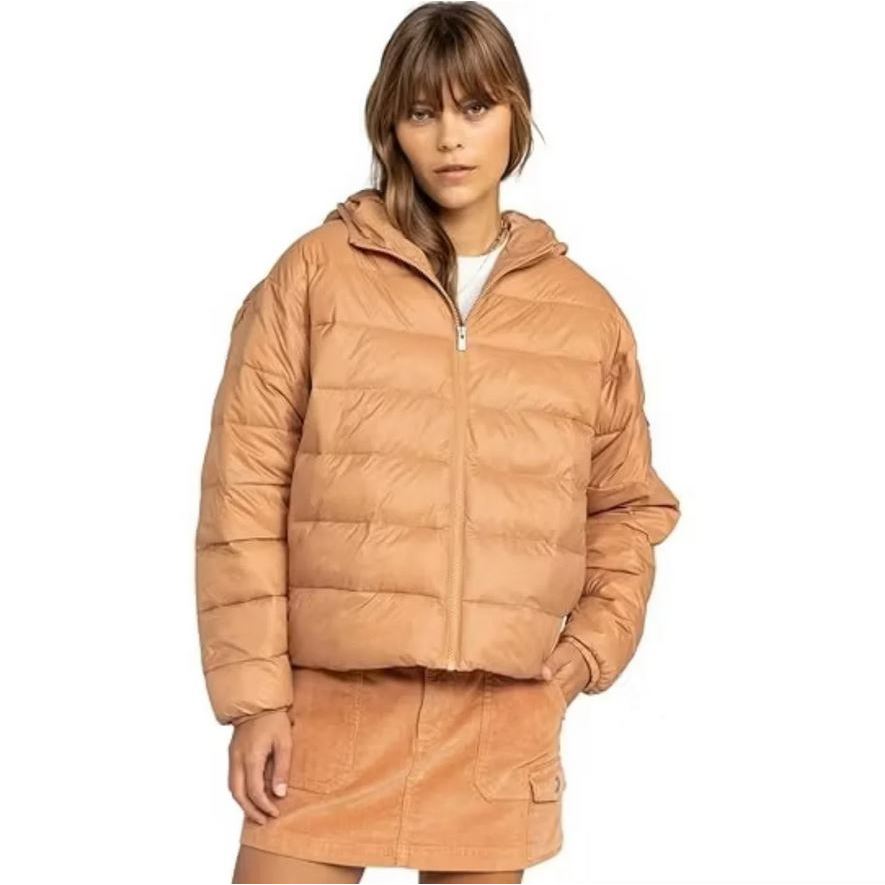 Jaket Windbreaker Wanita Roxy Women Wind Bliss Hooded Jacket Camel Original