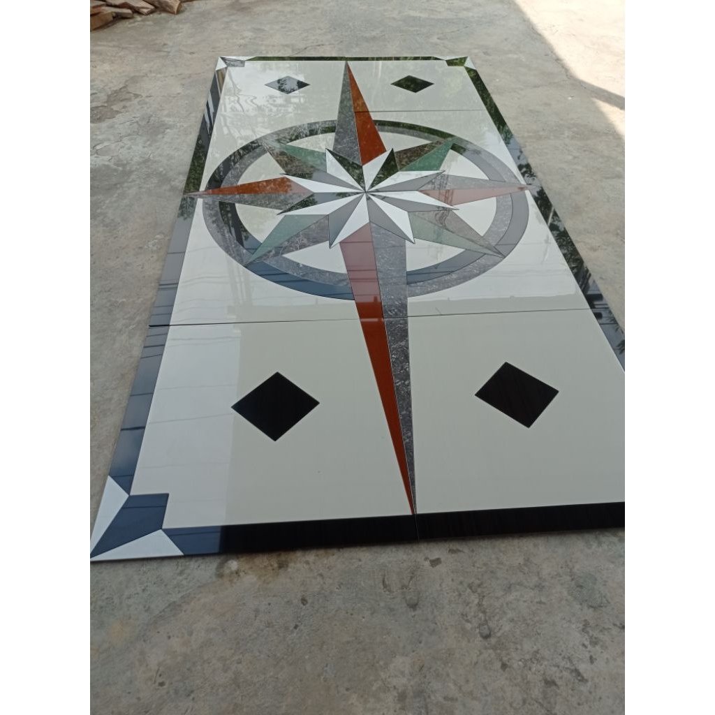 pola lantai granit persegi panjang motif star ukuran 60x120