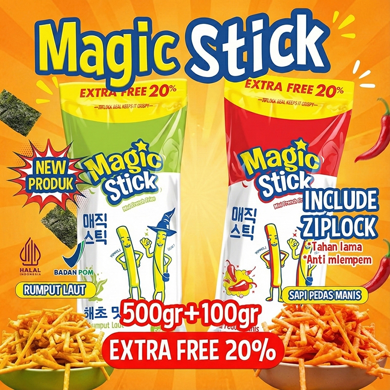 [EXTRA 20%] MAGICSTICK Total 600g Potato Stick Original - Snack Kiloan Murah Halal BPOM Stik Kentang