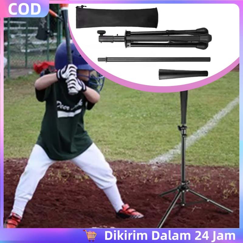 1set Batting Tee Baseball Softball Batting Tee Ketinggian Adjustable Baseball Softball Sturdy Tripod