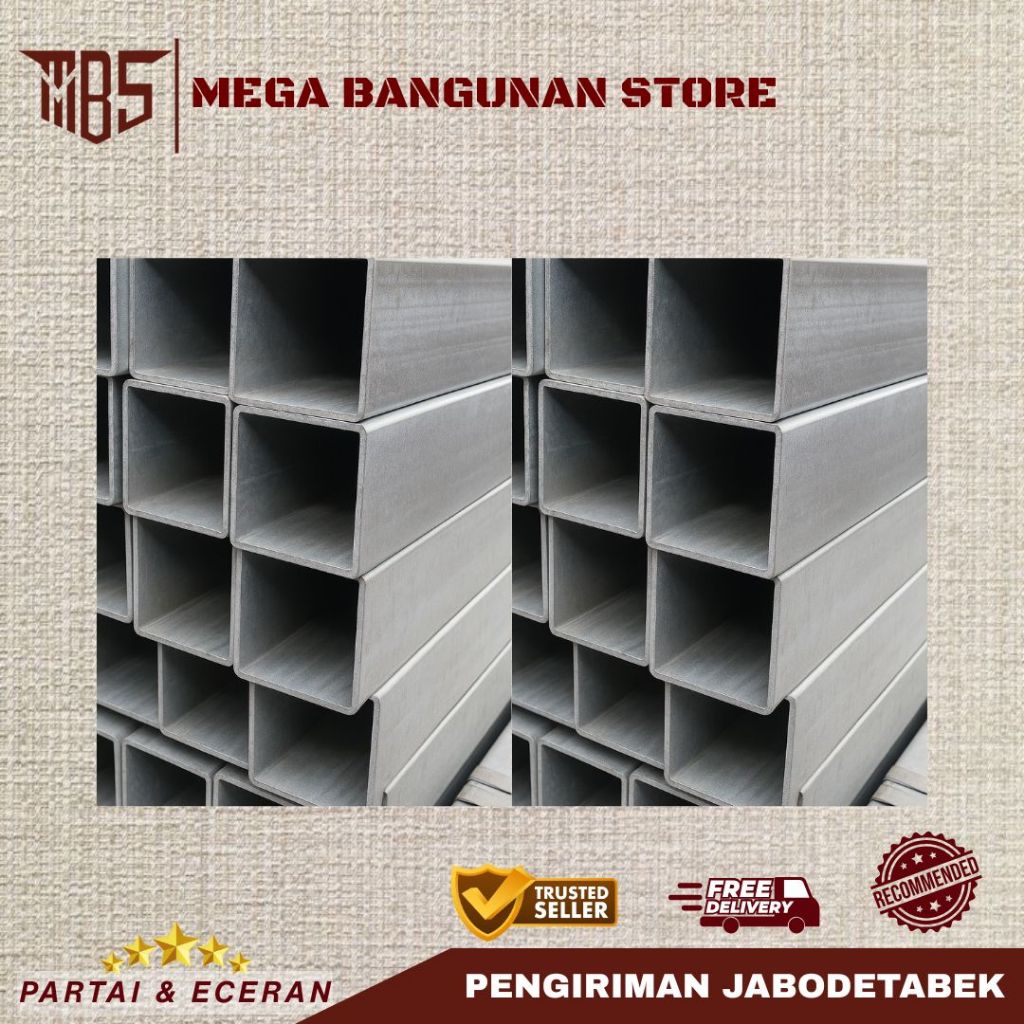 HOLLOW GALVANIS - 4x4 1.6mm |Batang