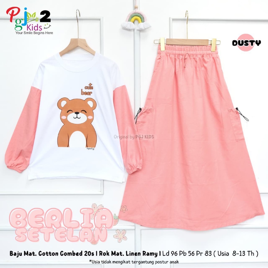 Alanes | Berlia | Cilla | Cinnamoroll | Faery | Mariposa | Moonlit - Setelan Baju Kaos dan Rok Panja